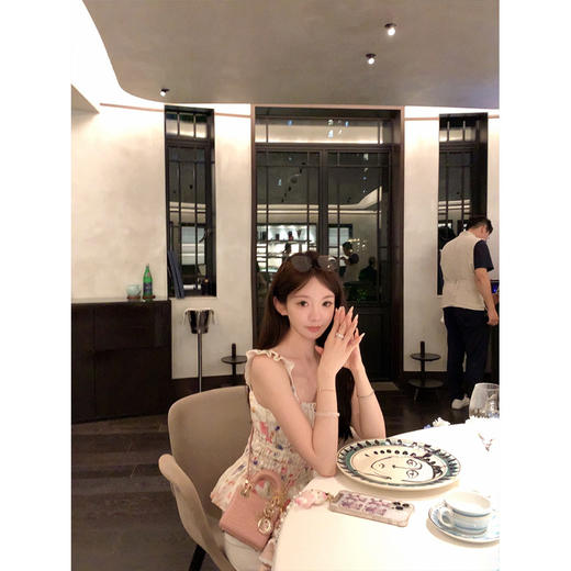 金蘑菇菇 Zim鸢尾与Love小苍兰 / 100亚麻夏日清丽少女感碎花连衣裙&上衣 商品图6