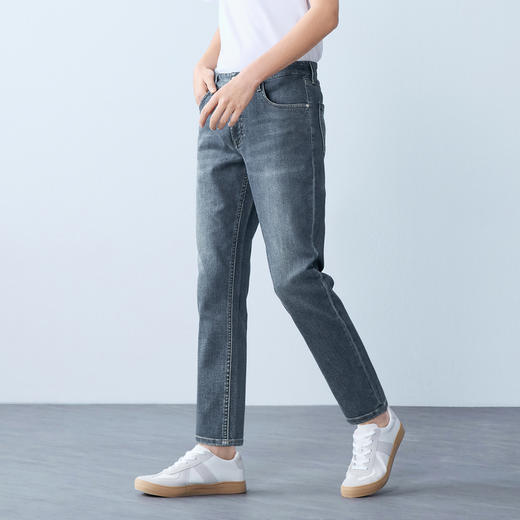 【含莱赛尔】柒牌男款牛仔长裤2026春季新款休闲潮流男士休闲裤 130H70950 商品图1