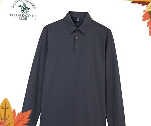 【直发】圣大保罗纳米绒无痕压胶合身版长袖POLO衫 男商务通勤短袖T恤 -PW25KT415M 商品图0