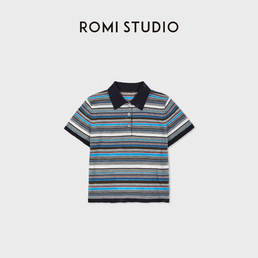 ROMI STUDIO“复古腔调”莱赛尔羊毛混纺云感高密短袖T恤RWDSS61796 商品图0