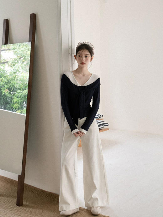 设计师款优雅芭蕾蝴蝶结假两件上衣 商品图5