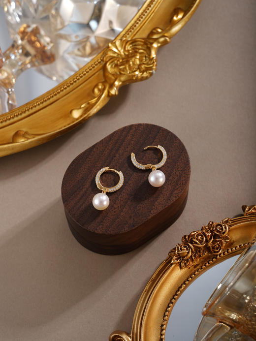 子佩集【晨露凝光】银S925珍珠惜王妃耳环【YE0624】镀金圆圈扣环2602 商品图4