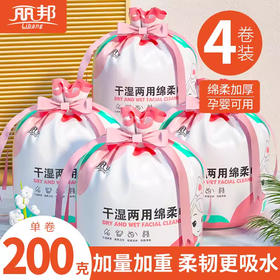 自营（泰利嘉）- 一次性干湿两用卷筒式绵柔巾 加厚耐用【4卷装】送收纳袋