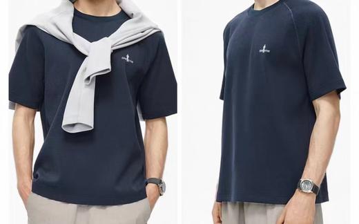 F031221春夏新款立体连肩袖设计舒适挺括百搭休闲运动短袖圆领T恤 商品图4