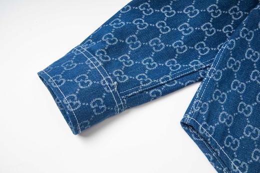 F031254新款满印双G字母单排扣情侣款洗水牛仔衬衫上衣外套 商品图12