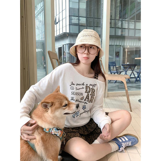 <曾小咸推荐>3.15现货秒杀 ！微信超特价！韩系豹纹斜肩长袖 日常149.99 立减80 秒杀69.99！！ 商品图2