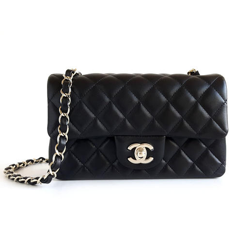 【全新】CHANEL香奈儿CF系列A69900 Y04059 94305黑色淡金扣大迷你mini羊皮CF链条包单肩包女士090326TJ26 商品图0