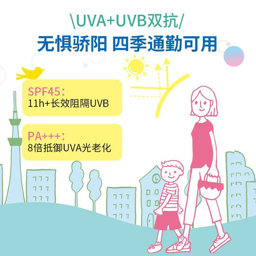 【全家防护】石泽研究所防晒乳SOF45+紫外线防晒霜250g儿童宝宝脸部敏感肌防晒温和清爽5 商品图3