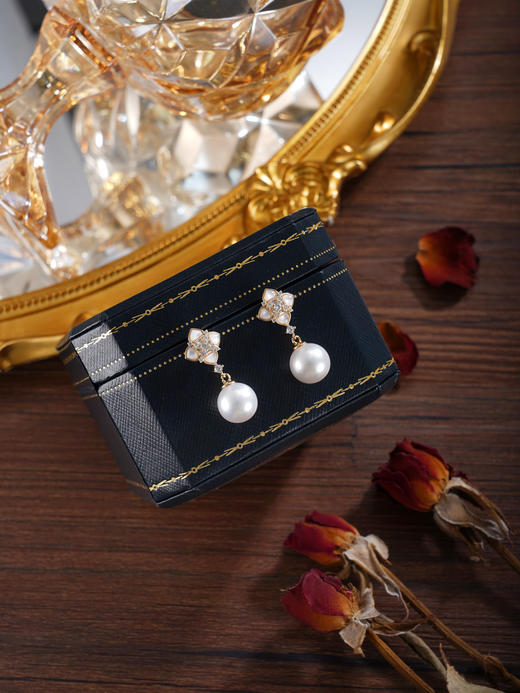 子佩集【四叶相思】银S925珍珠惜王妃耳钉【TE0733】双色四叶草2602 商品图8