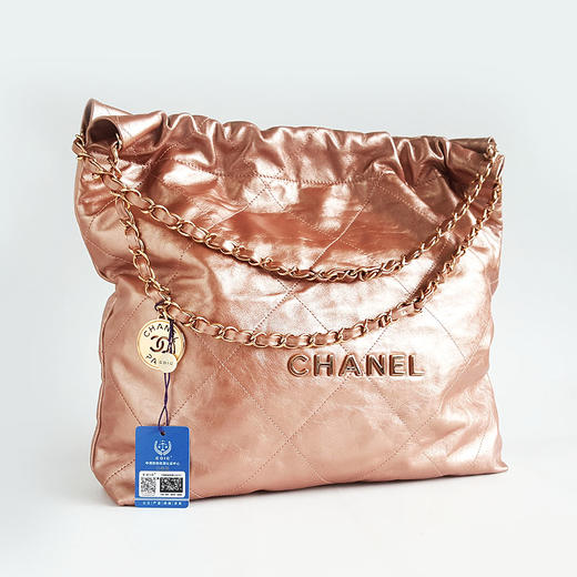 【95新】CHANEL香奈儿22Bag系列AS3261 B10691 NN728 23S中号香槟粉金色22Bag链条包单肩包女士110326NJS08 商品图2