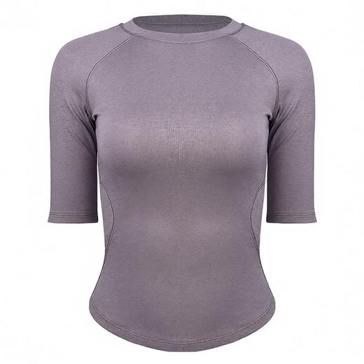 跃牌【周游世界】小圆领半袖T恤修身短款健身运动普拉提上衣TP1036 商品图5