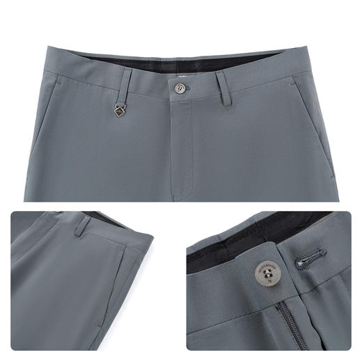 【速干|易打理】柒牌男式休闲长裤26春夏新款犀牛褶舒适修身长裤 130H72630 商品图3