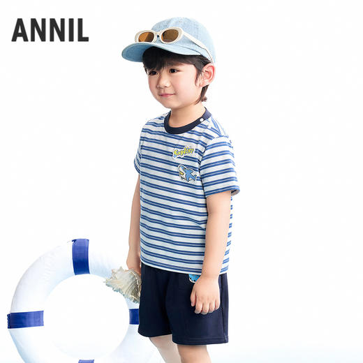 【实体店同款】男童圆领短袖针织衫夏季新款安奈儿童装XB621159 商品图1