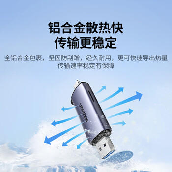 绿联USB/Type-C3.0高速读卡器 SD/TF双卡适用电脑平板手机大疆pocket4/3无人机/苹果17/16/运动相机 商品图2