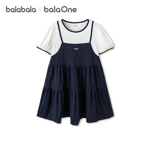 【balaOne】巴拉巴拉女童裙子儿童连衣裙2026夏装新款假两件轻薄 商品图4