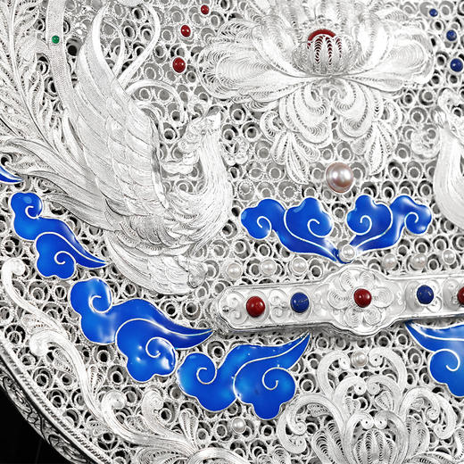 子佩集S999银手工银花丝【鸾凤和鸣·琵琶记】花丝镶嵌摆件【HSPP】大师工坊原创设计2511 商品图9