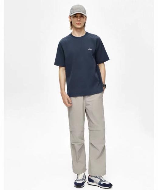 F031221春夏新款立体连肩袖设计舒适挺括百搭休闲运动短袖圆领T恤 商品图5