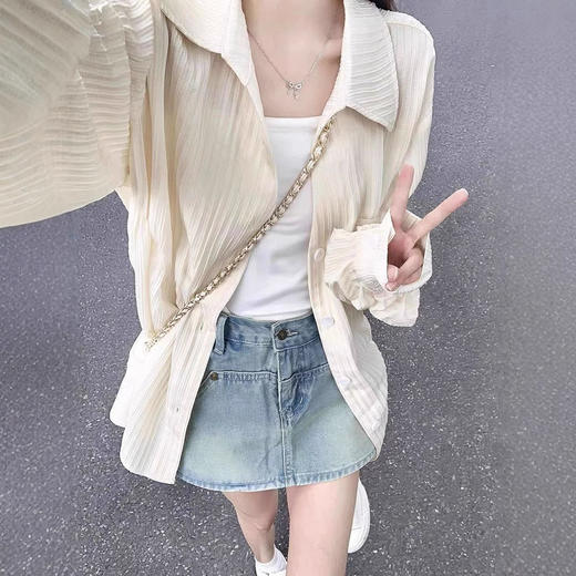 法式防晒衬衫 上衣女夏季薄款设计感 新款宽松春秋开衫衬衣外套 商品图1