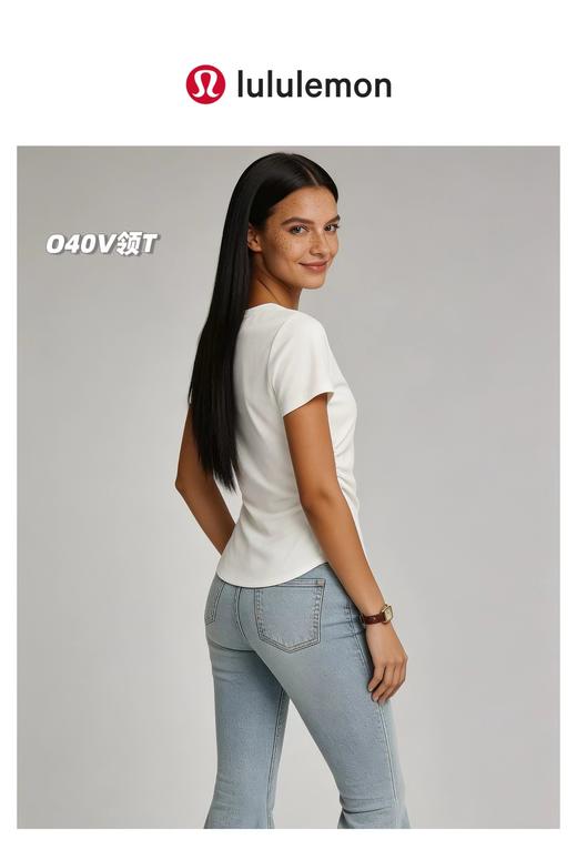 F031260一包2件装新款时尚百搭纯色简约修身轻便舒适V领款小蛮腰短袖 商品图10