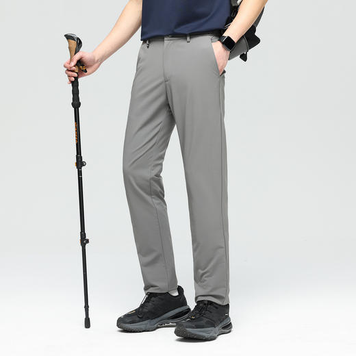 【莱赛尔】德鲨鲨鱼男装灰色休闲裤子2026春夏新品直筒弹力长裤男 商品图1