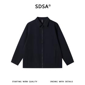 SDSA男装2026新款高贵轻奢老钱风商务拉链翻领夹克外套百搭宽松