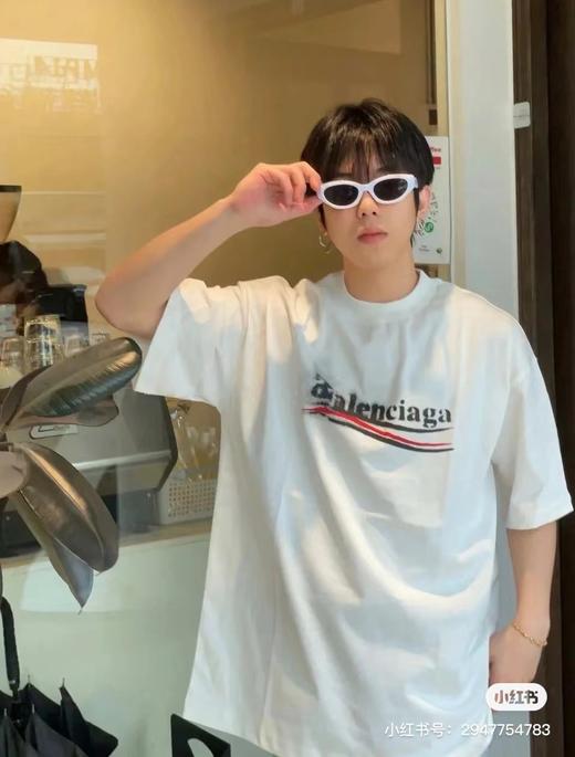 F031242新款模糊喷洒可乐印花休闲圆领宽松男女同款短袖T恤 商品图10