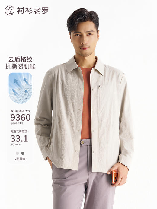 【云盾】抗撕裂肌能格翻领暗扣衬衫夹克261L7J537N[门店专款] 商品图3