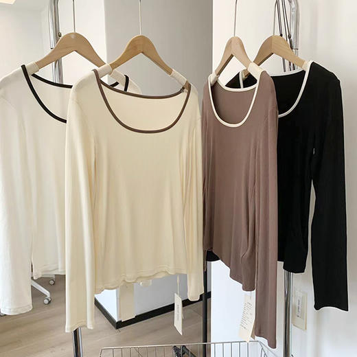 特价出！通勤穿搭神器！百搭方领长袖T！ 商品图12