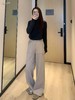 F031262暖皮绒休闲大口袋垂感宽松遮肉显瘦女士阔腿裤长裤 商品缩略图8