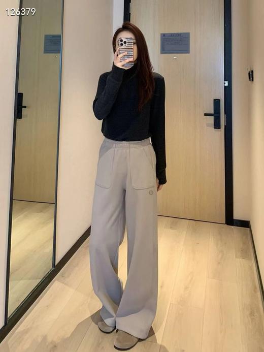 F031262暖皮绒休闲大口袋垂感宽松遮肉显瘦女士阔腿裤长裤 商品图8