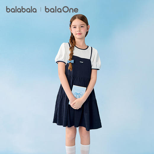 【balaOne】巴拉巴拉女童裙子儿童连衣裙2026夏装新款假两件轻薄 商品图0