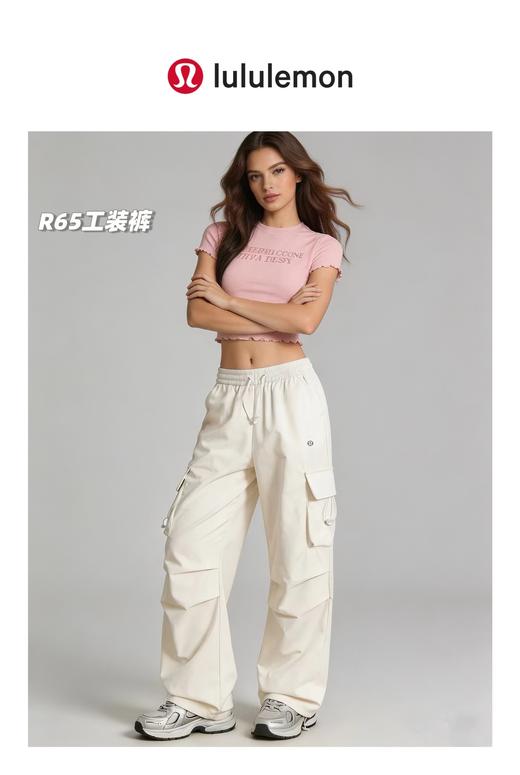 F031204春夏新款2026降落伞高腰微阔腿时尚流行遮肉显瘦工装速干伞兵裤 商品图11