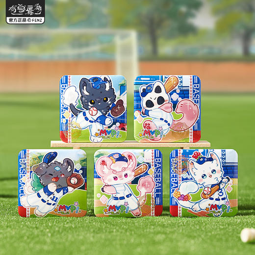 《非人哉官方店》有兽焉棒球系列马口铁徽章盲盒幻彩白葱动漫吧唧胸针 商品图1