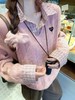 F031261少女感浅粉色宽松oversize黑色爱心刺绣假两件针织毛衣 商品缩略图2