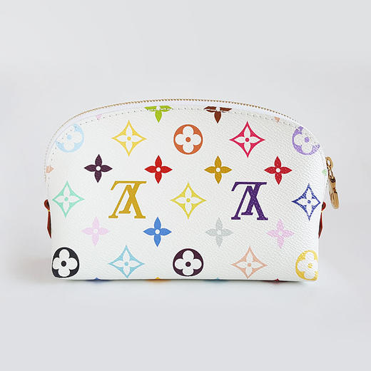 【98新】LV路易威登M13744白三彩村上隆小号贝壳化妆包手拿包女士090326YY37 商品图4