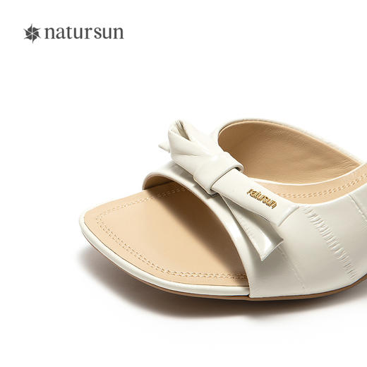 【上新】natursun时髦高跟鞋2026女新款夏天外穿细跟法式复古方头时装凉鞋N26328205 商品图3