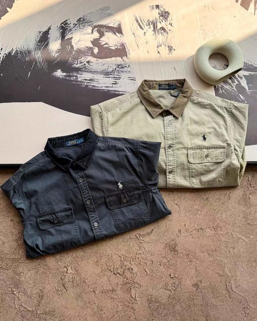 F031252时尚松弛慵懒老钱风刺绣情侣休闲商务牛仔尼龙衬衫外套 商品图5