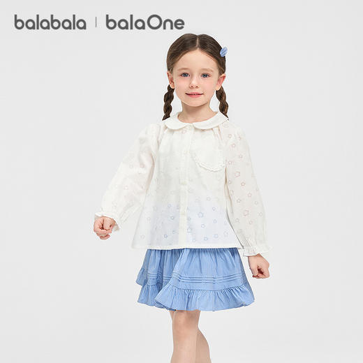 【balaOne】巴拉巴拉女童衬衫儿童长袖2026新款春夏可爱贴袋上衣 商品图2