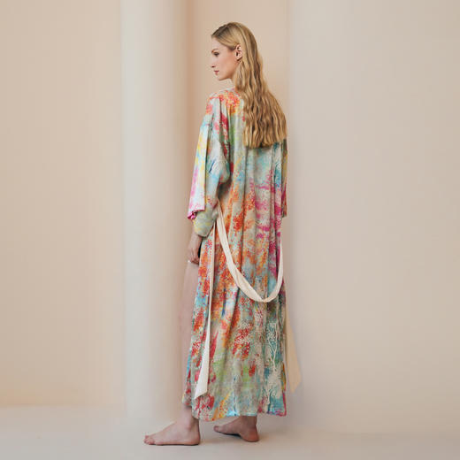 Solo seta22姆米重磅女士真丝印花睡袍桑蚕丝家居服2026春夏浴袍 商品图4