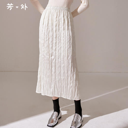 芳外新款针织半身裙中长款高腰这种鱼尾裙女8T23CI1069 商品图0