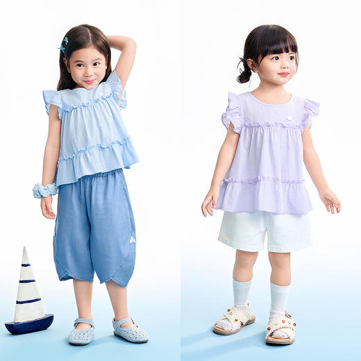 【实体店同款】女童圆领短袖上衣夏季新款安奈儿童装XG621195 商品图3