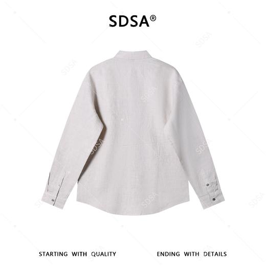 SDSA男装2026新款高贵轻奢新中式刺绣花卉设计长袖衬衫百搭衬衣 商品图4
