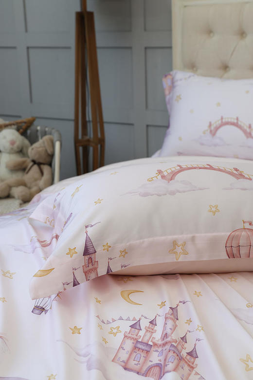 【代发】儿童天丝花色款 蓝铂四件套春夏款儿童床上用品（尺寸为被罩尺寸） 商品图2