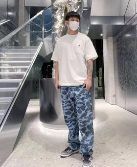 【2fz1】情侣简约休闲徽标口袋短袖T恤！！