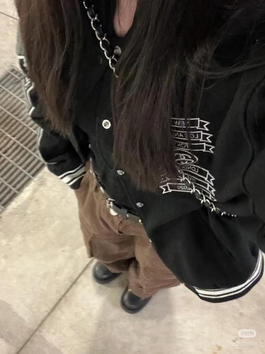 F031247美式街头毛呢刺绣羊毛混纺高街飞行员夹克男女同款棒球服 商品图10