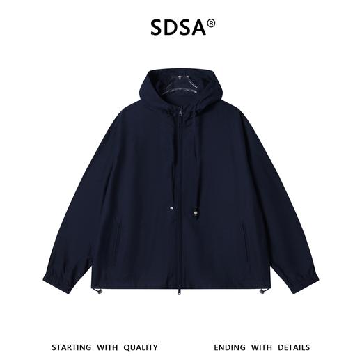 SDSA男装2026新款高贵轻奢时尚简约户外薄款拉链立领连帽夹克外套 商品图0