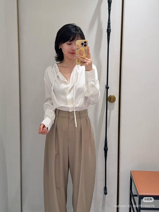 312-5 独家圆正 lew 26ss 30mm重磅真丝 设计感 系带衬衫 我穿40码 商品图2