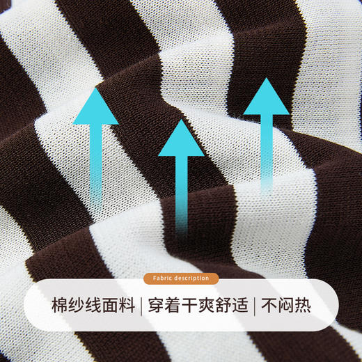 【商场同款】CNR6357 “ 躲猫猫毛开衫 ” 棉纱线打造 干爽舒适 条纹开衫 商品图3