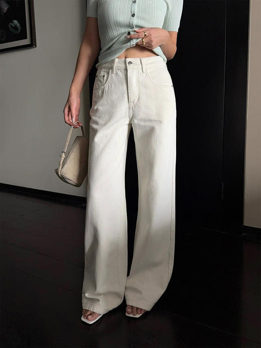 爆款3-7天发货！isabelle marran气质窄版高腰百搭直筒牛仔裤68905 商品图4