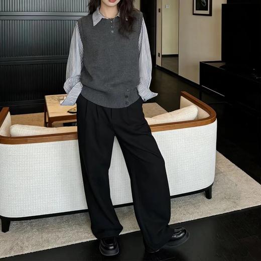 F031222春季新款气质减龄百搭宽松显瘦针织假两件上衣 商品图13